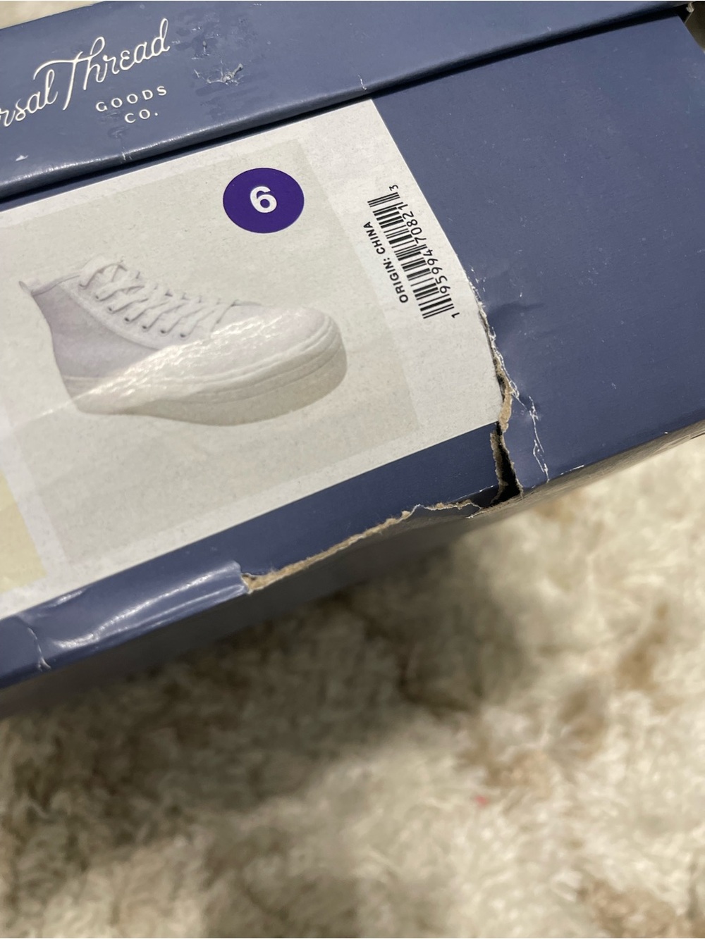 Universal Thread Cassie Sneakers White Memory Foam Size 6 NIB - Picture 8 of 13